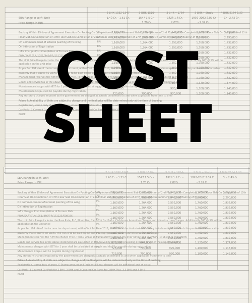 Download Cost Sheet